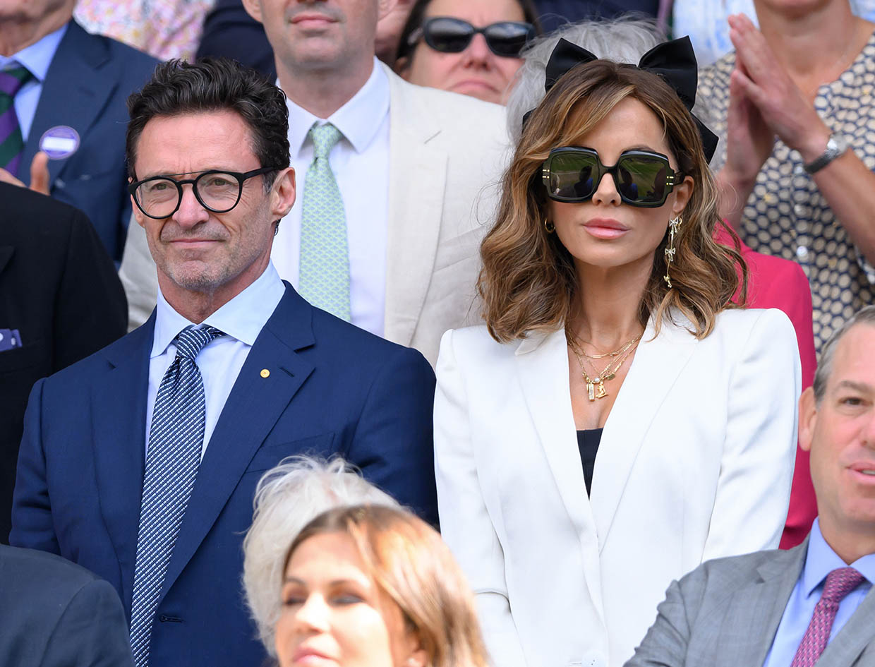 O Hugh Jackman και η Kate Beckinsale την 13η ημέρα του Wimbledon Championships στο All England Lawn Tennis and Croquet Club. Σάββατο, 13 Ιουλίου 2024, Λονδίνο.