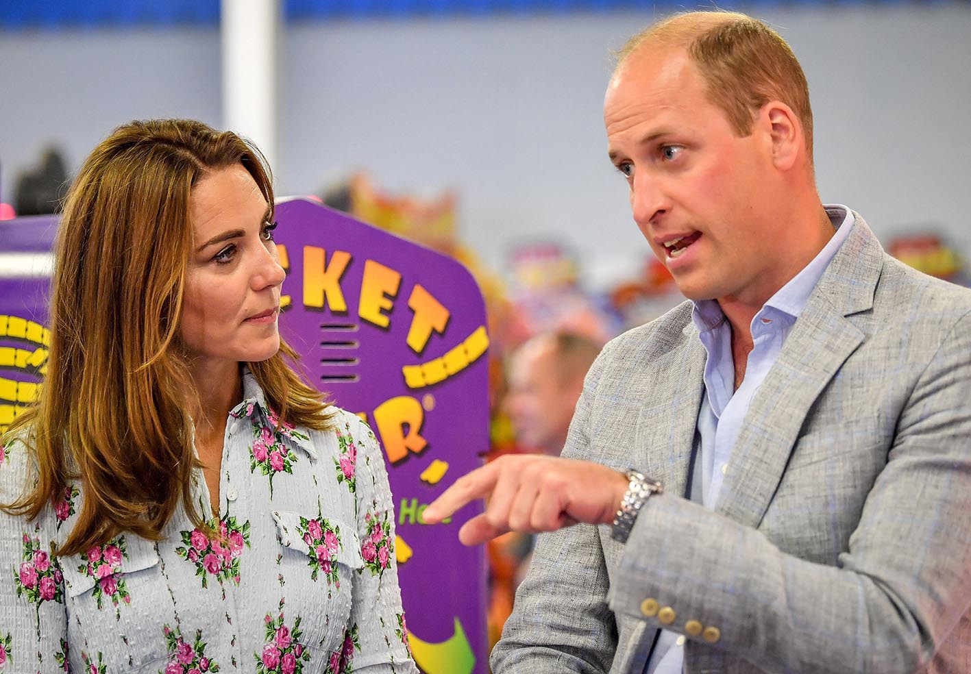 O Δούκας και η Δούκισα του Cambridge όταν είχαν επισκεφθεί το Barry Island για να μιλήσουν με τους ντόπιους επιχειρηματίες για τις επιπτώσεις του covid στον τουρισμό, στις 5 Αυγούστου 2020.