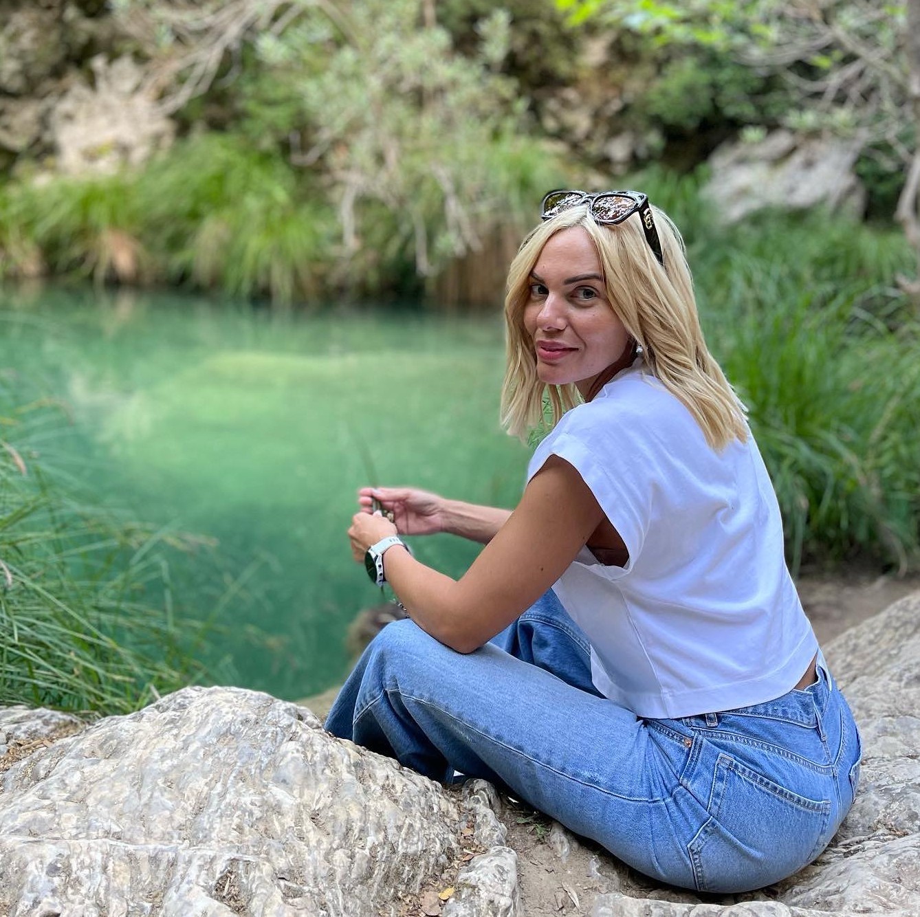 Η Ιωάννα Μαλέσκου στην εξοχή