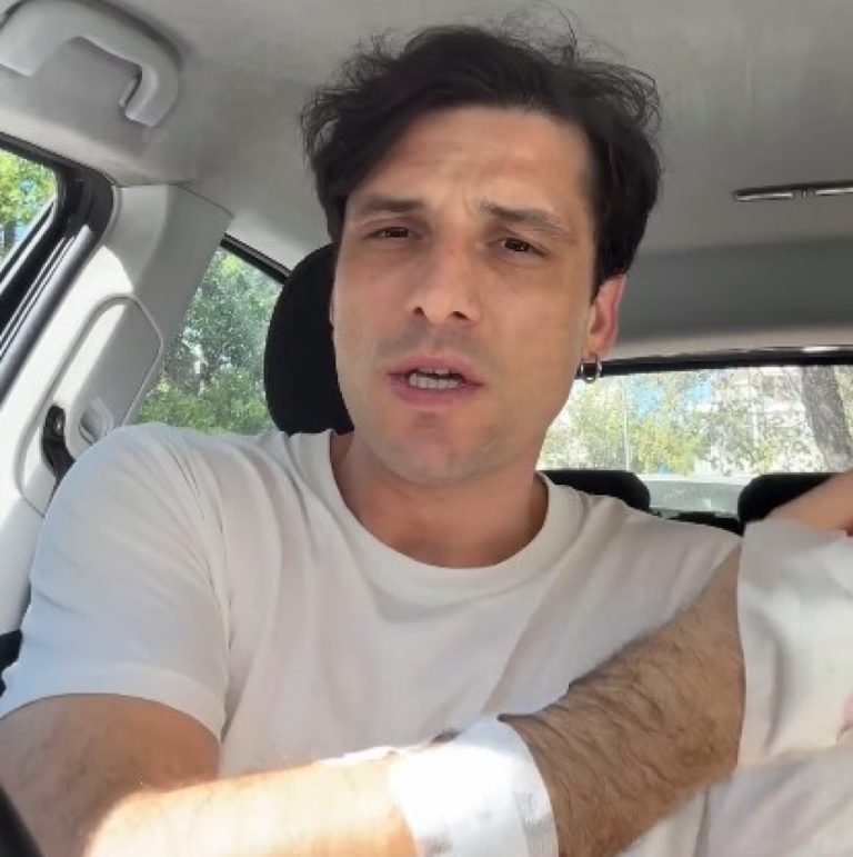 Ο Σπύρος Χατζηαγγελάκης μετά την επίθεση από πίτμπουλ