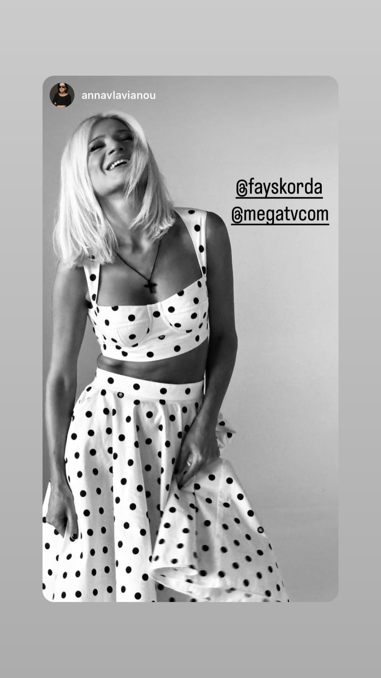 Η Φαίη Σκορδά στην φωτογράφιση για το Mega