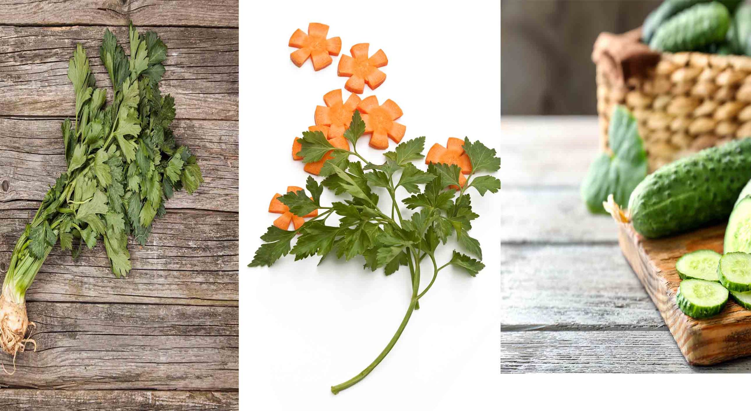 Kαρότα, σέλερι και αγγούρι