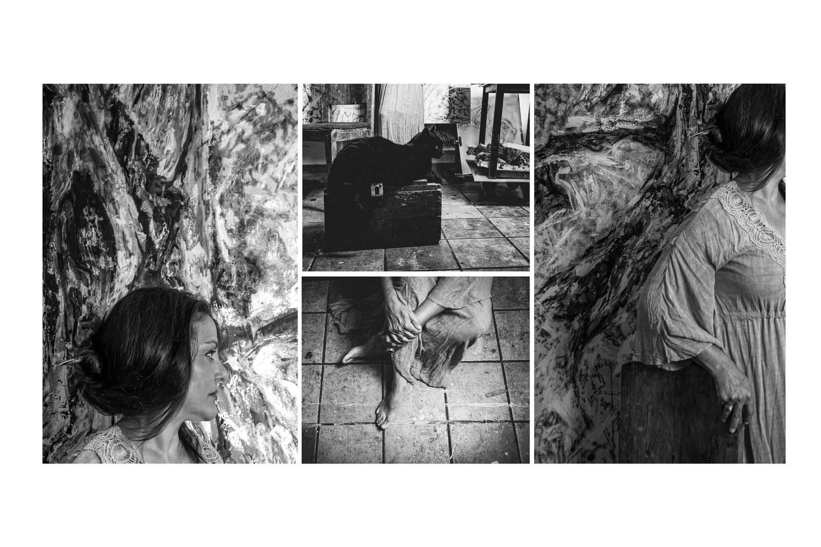 Η εικαστικός Ειρήνη Βαζούκου φωτογραφημένη από την Kαλλιόπη Βουτζαλή