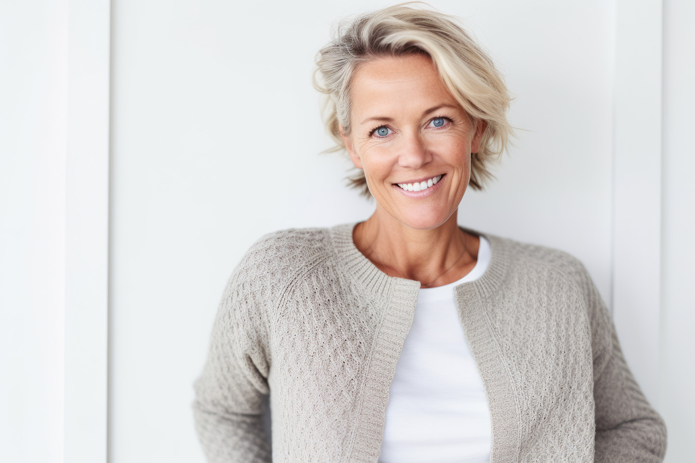 Γυναίκα μεσήλικας χαμογελά