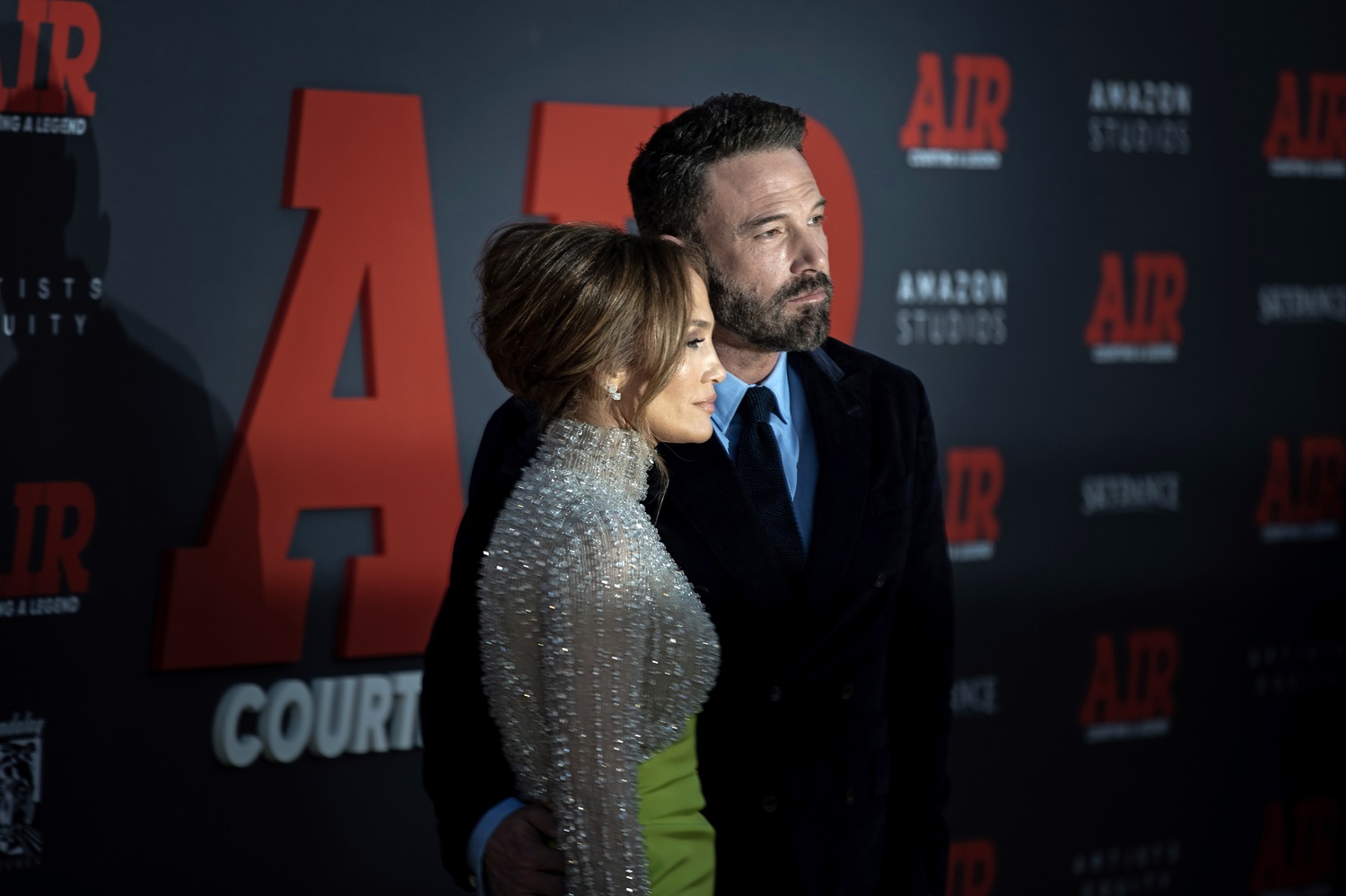 Η Jennifer Lopez και ο Ben Affleck παρευρίσκονται στην πρεμιέρα της ταινίας «Air» στο Regency Village Theatre στο Λος Άντζελες, στις 27 Μαρτίου 2023.