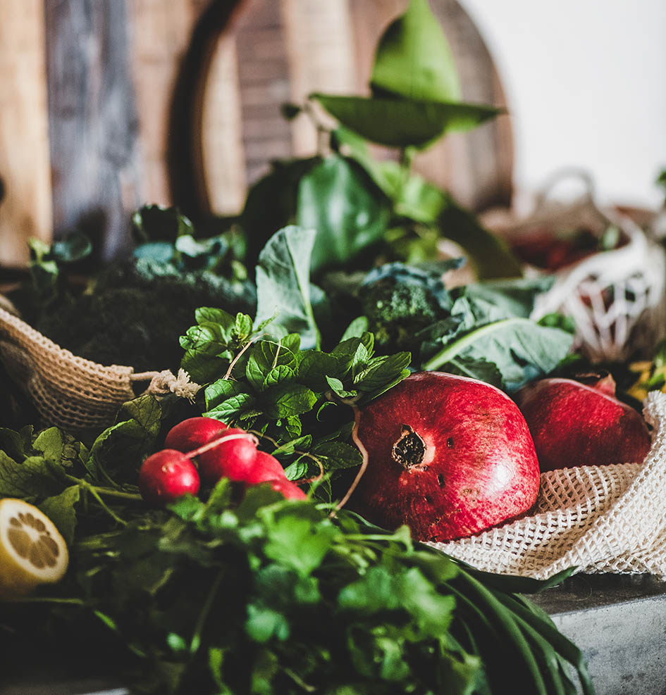 Λαχανικά πράσινα και ρόδι