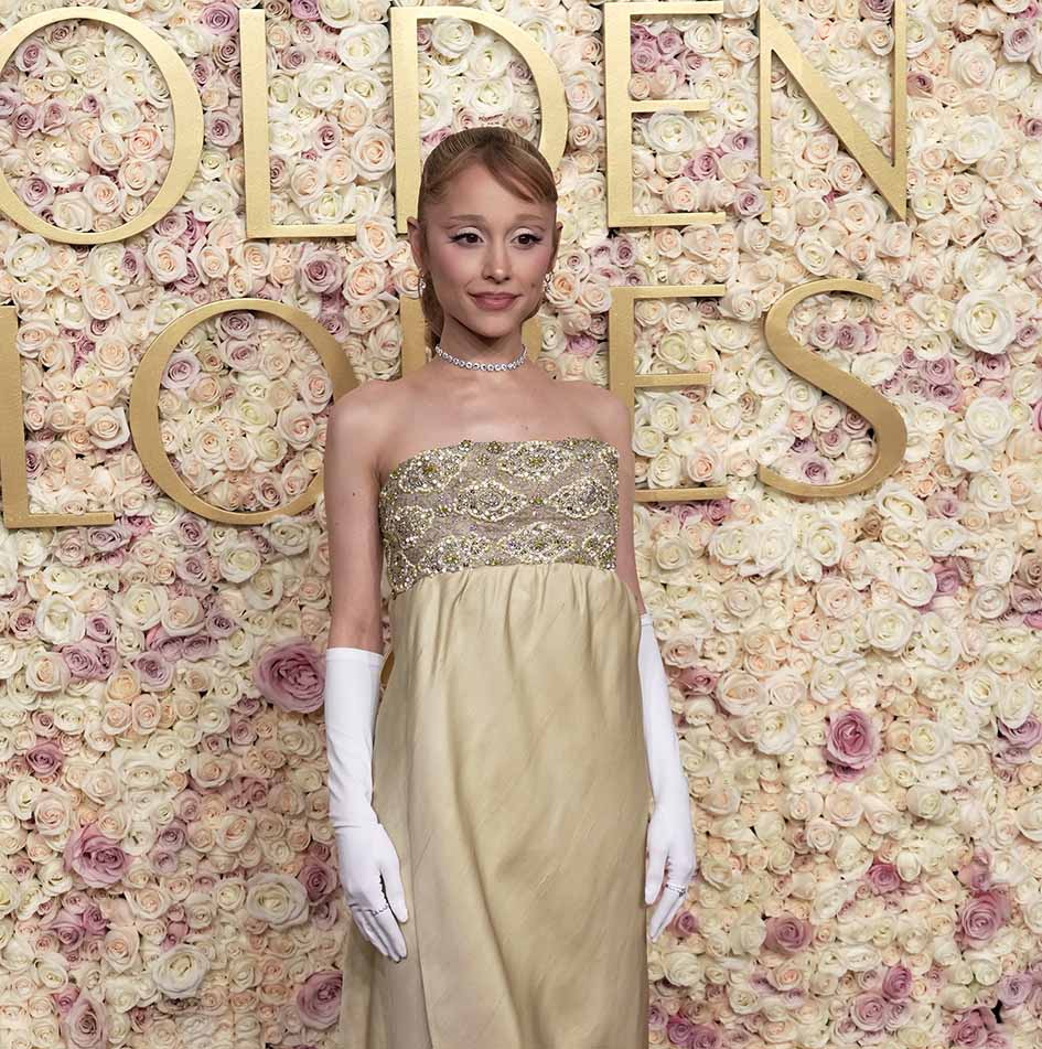 H Ariana Grande στα 82α Ετήσια Βραβεία Χρυσής Σφαίρας στο The Beverly Hilton στις 5 Ιανουαρίου 2025 στο Μπέβερλι Χιλς της Καλιφόρνια.