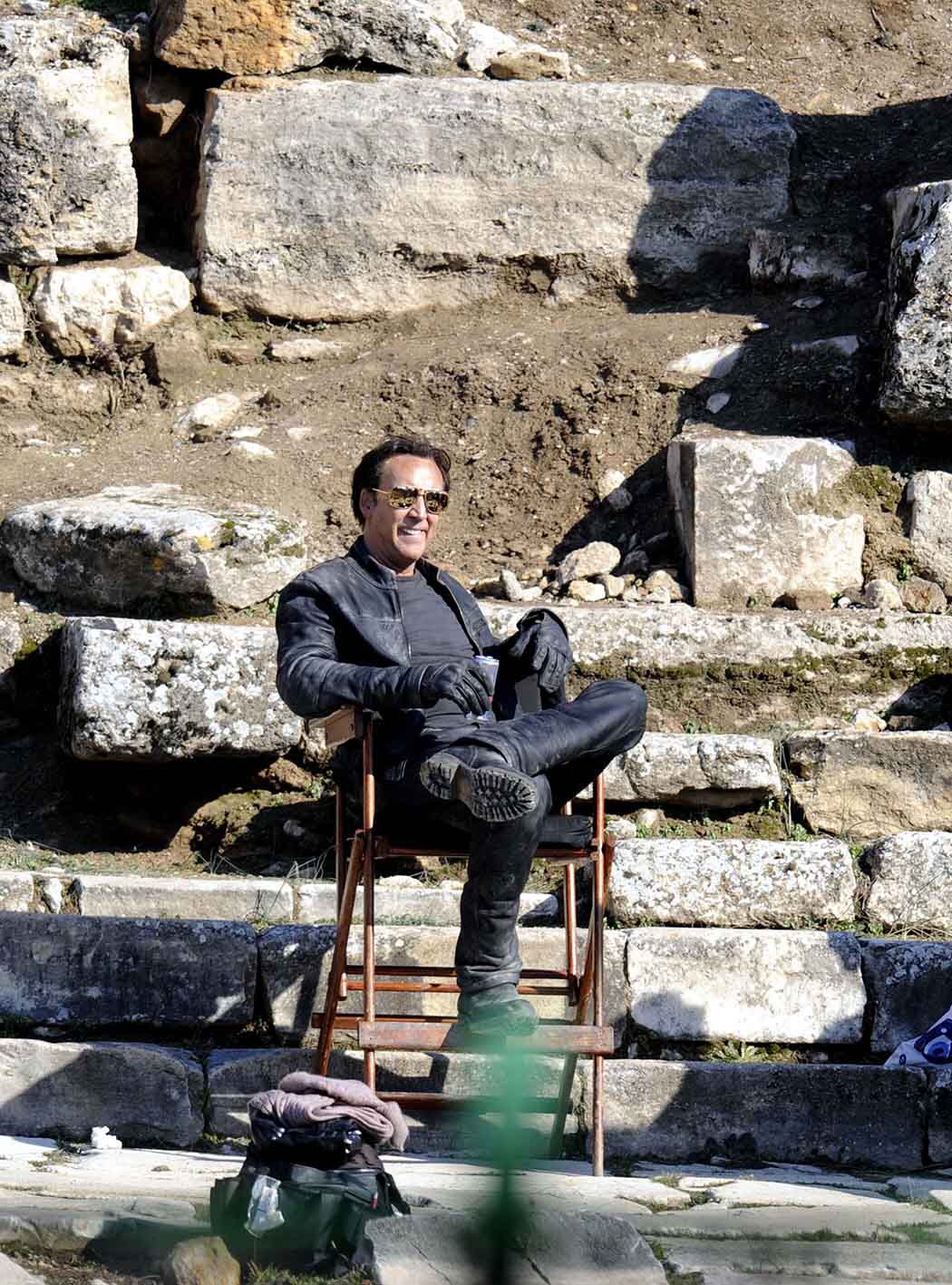 O Nicolas Cage στις τελικές σκηνές του «Ghost Rider 2» στον Ναό του Απόλλωνα Λαιρμπένος στο Ντενιζλί της Τουρκίας, stiw 27 Iανουαρίου 2011.