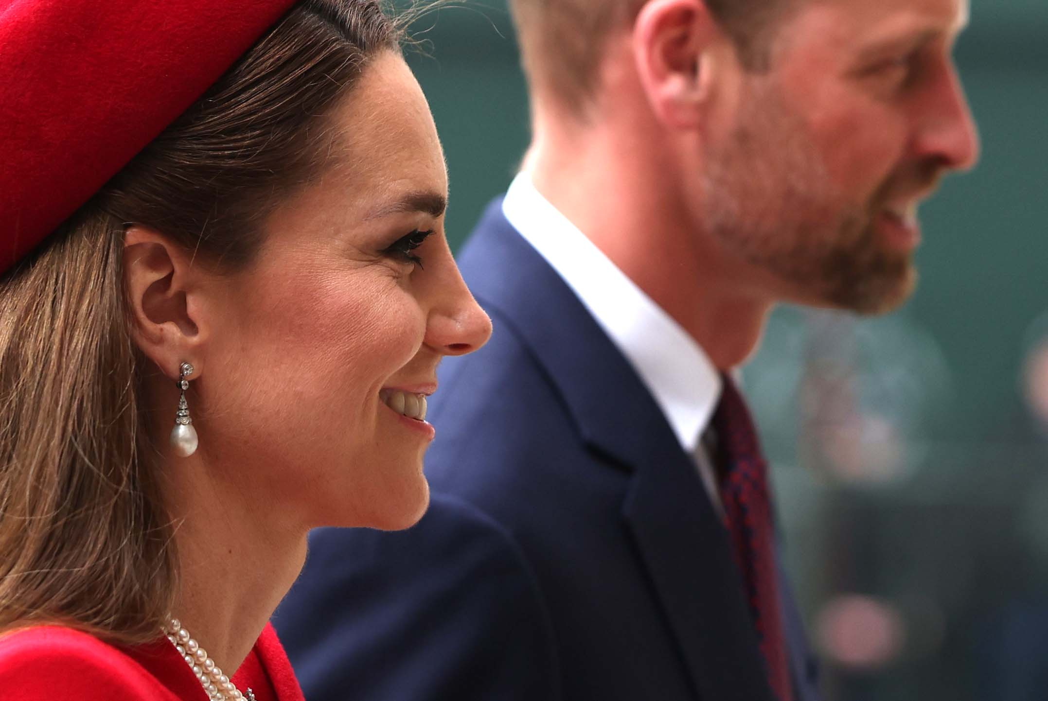 O πρίγκιπας William και η Kate Middleton φθάνουν στην τελετή για την Ημέρα της Κοινοπολιτείας στο Αββαείο του Ουέστμινστερ, στις 10 Μαρτίου 2025