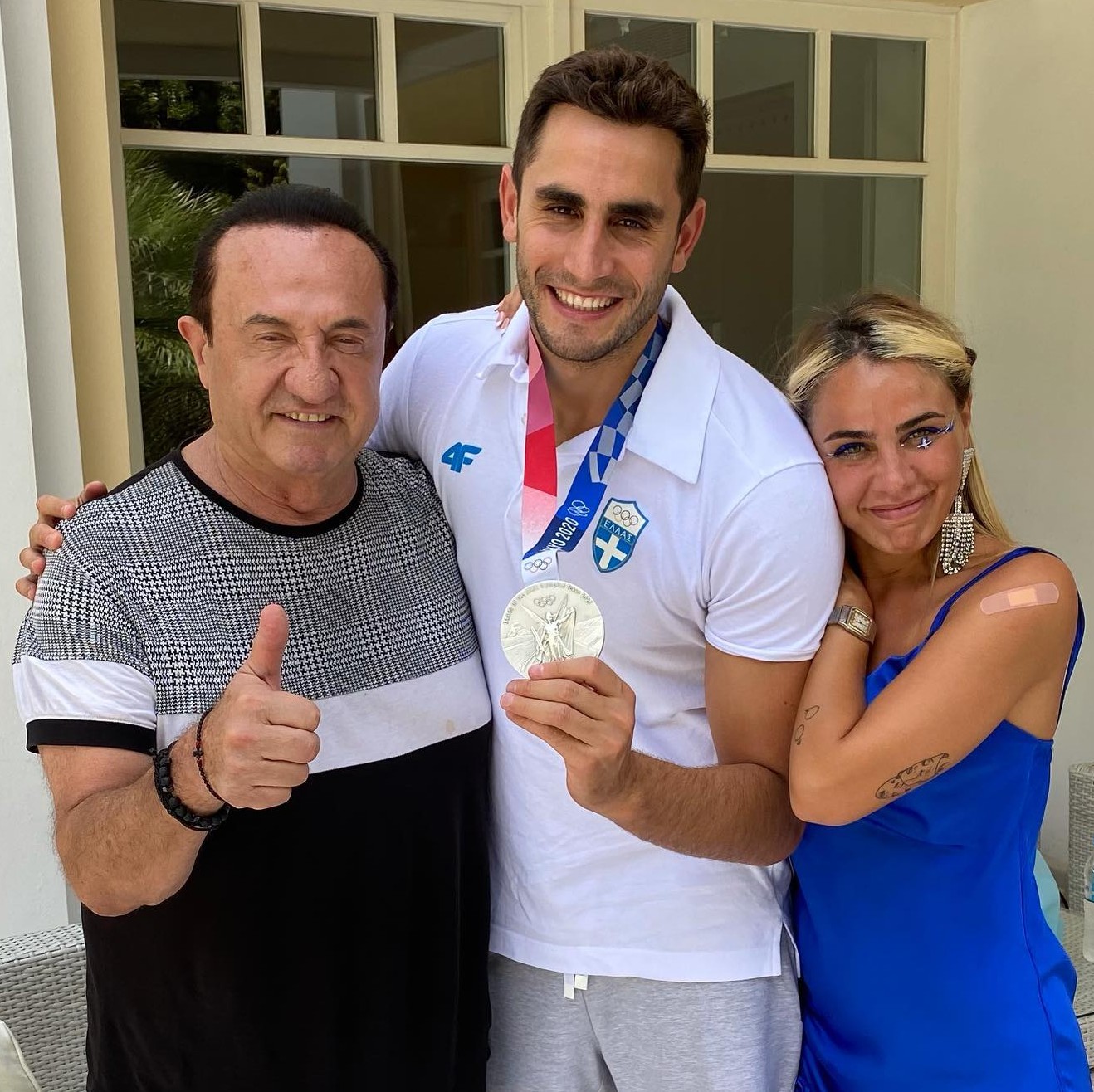 Λευτέρης Πανταζής με Μάριο καπότση και Κόνι Μεταξά