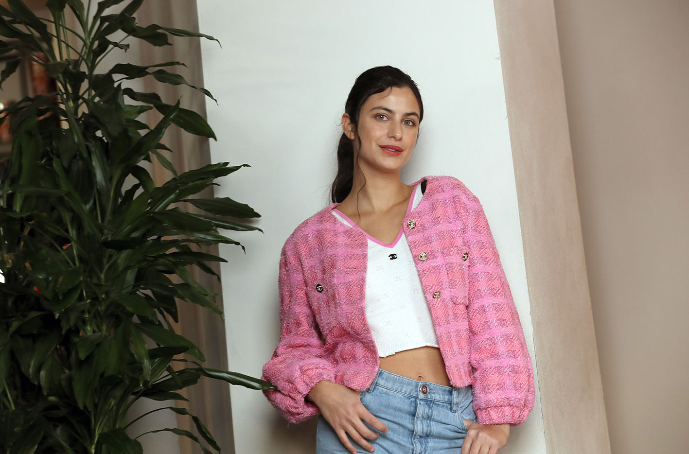 H Φωτεινή Peluso κατά τη διάρκεια της φωτογράφισης της ταινίας Dieci Minuti. Ρώμη (Ιταλία), 22 Ιανουαρίου 2024.