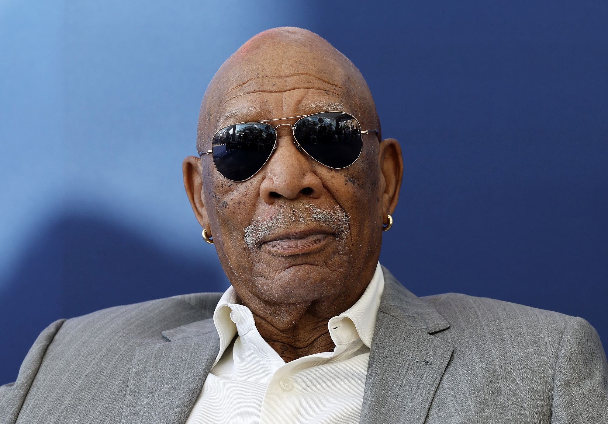 O Morgan Freeman ποζάρει για την τηλεοπτική σειρά "The Gray House" στο 63ο Τηλεοπτικό Φεστιβάλ του Μόντε Κάρλο, στις 15 Ιουνίου 2024