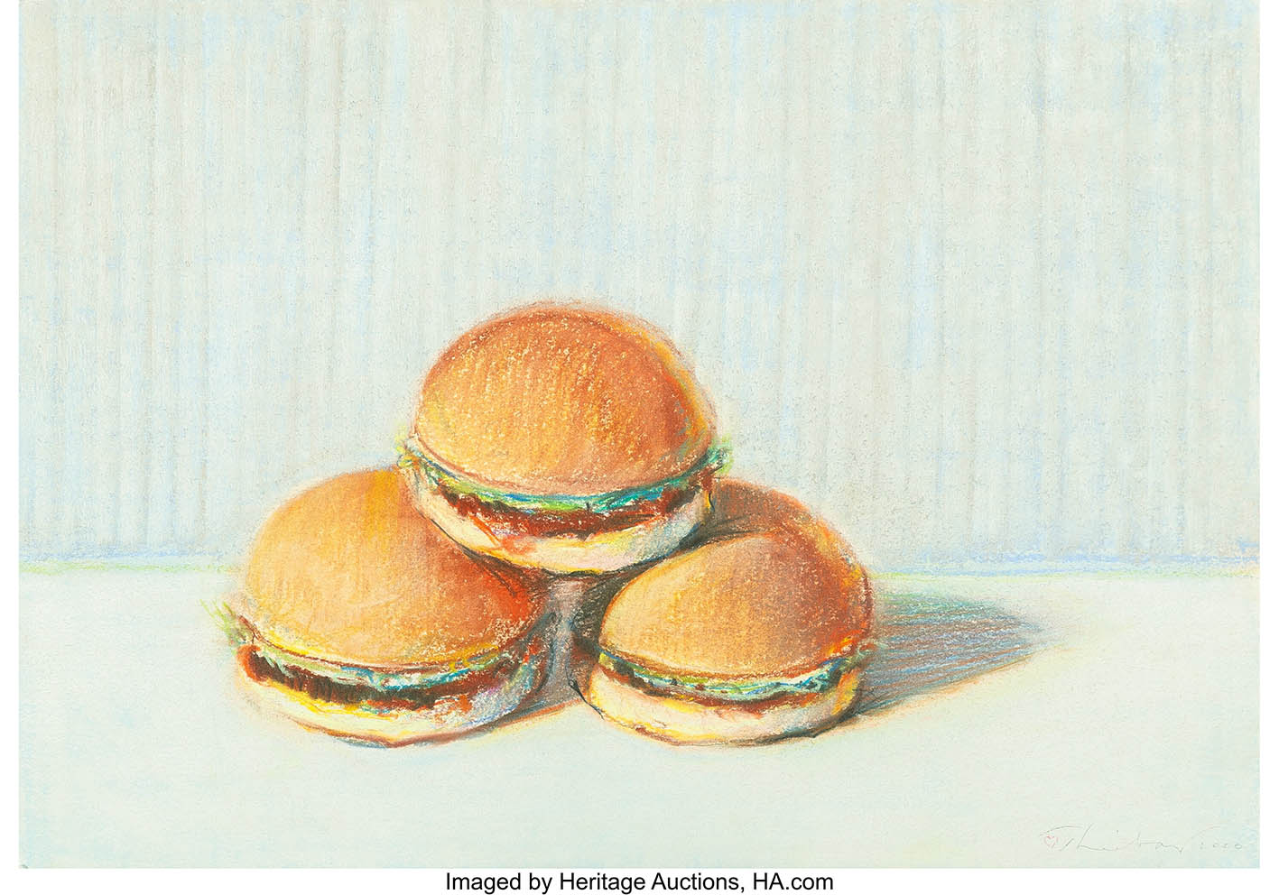 Ο πίνακας Three Burgers του Wayne Thiebaud δημοπρατείται