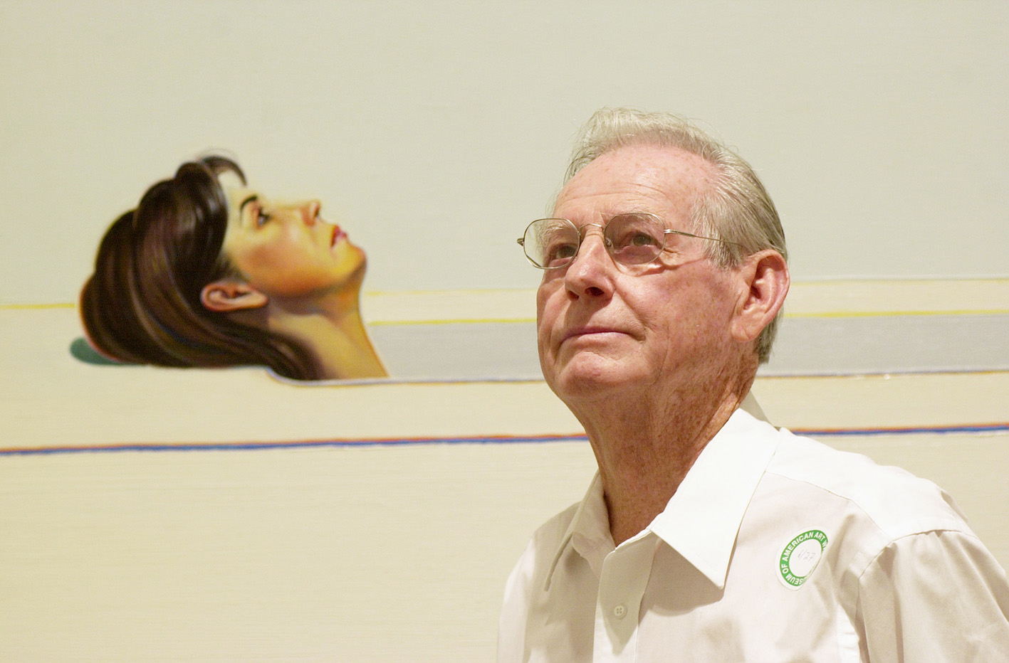 Φωτογραφία του καλλιτέχνη Wayne Thiebaud στο Μουσείο Αμερικανικής Τέχνης Whitney, όταν παρουσιαζόταν η έκθεση με τα έργα του,τον Ιανουάριο του 2000.