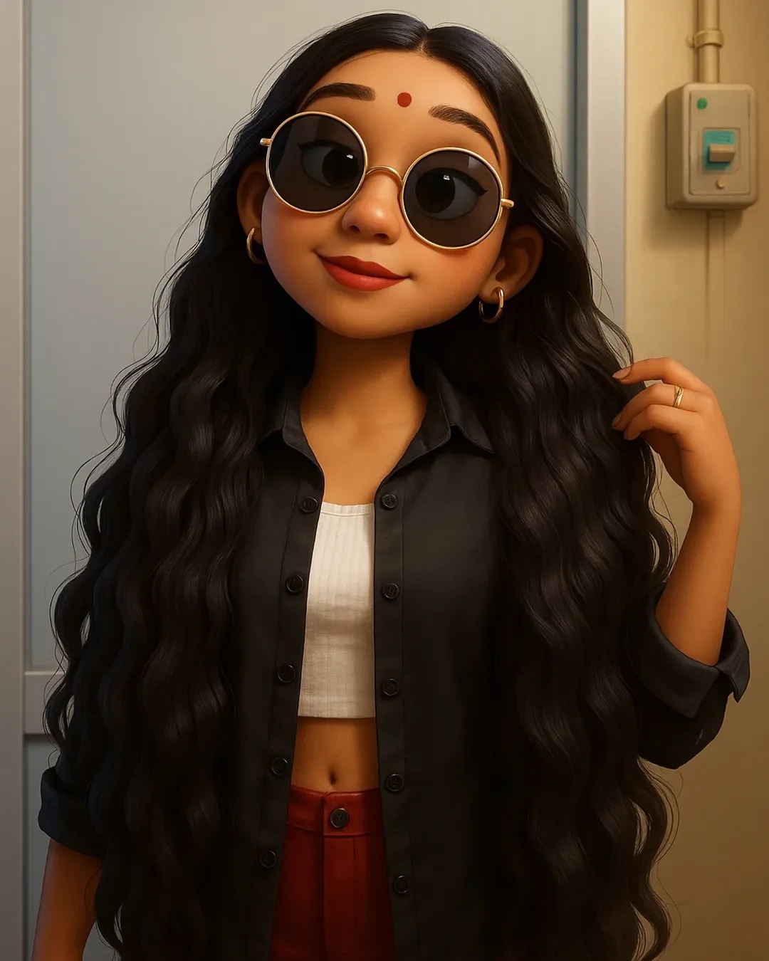 Η εικόνα Ινδής κοπέλας μετά την επεξεργασία με ΑΙ