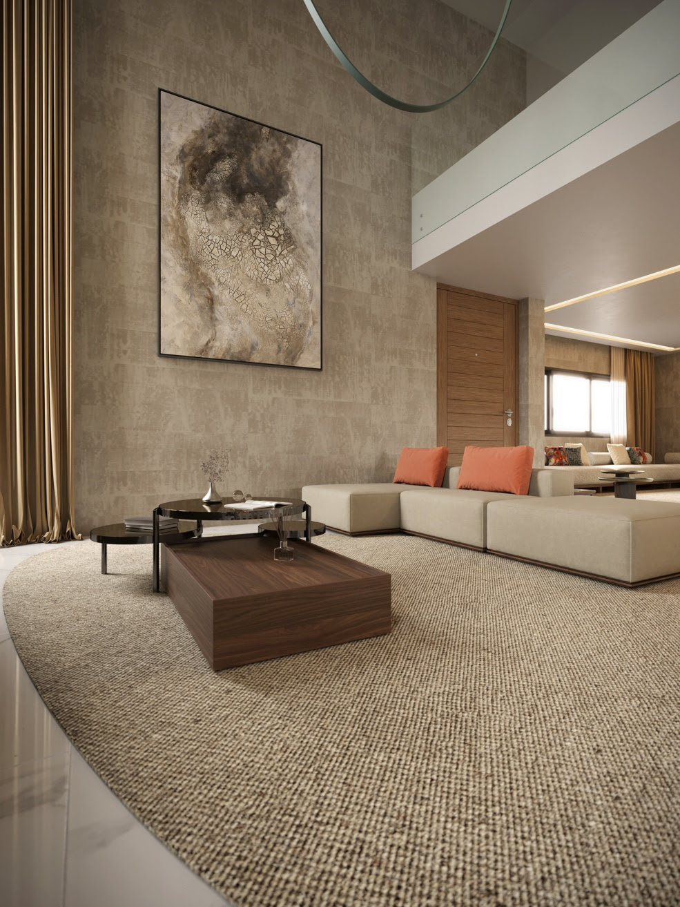 Γήινοι τόνοι και χειροποίητη διακόσμηση σε έναν μαροκινό καθιστικό χώρο. 