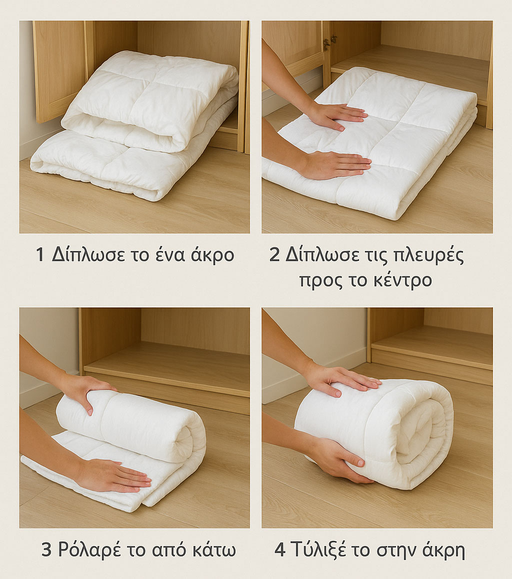 Πάπλωμα τρόπος που το διπλώνεις για αποθήκευση