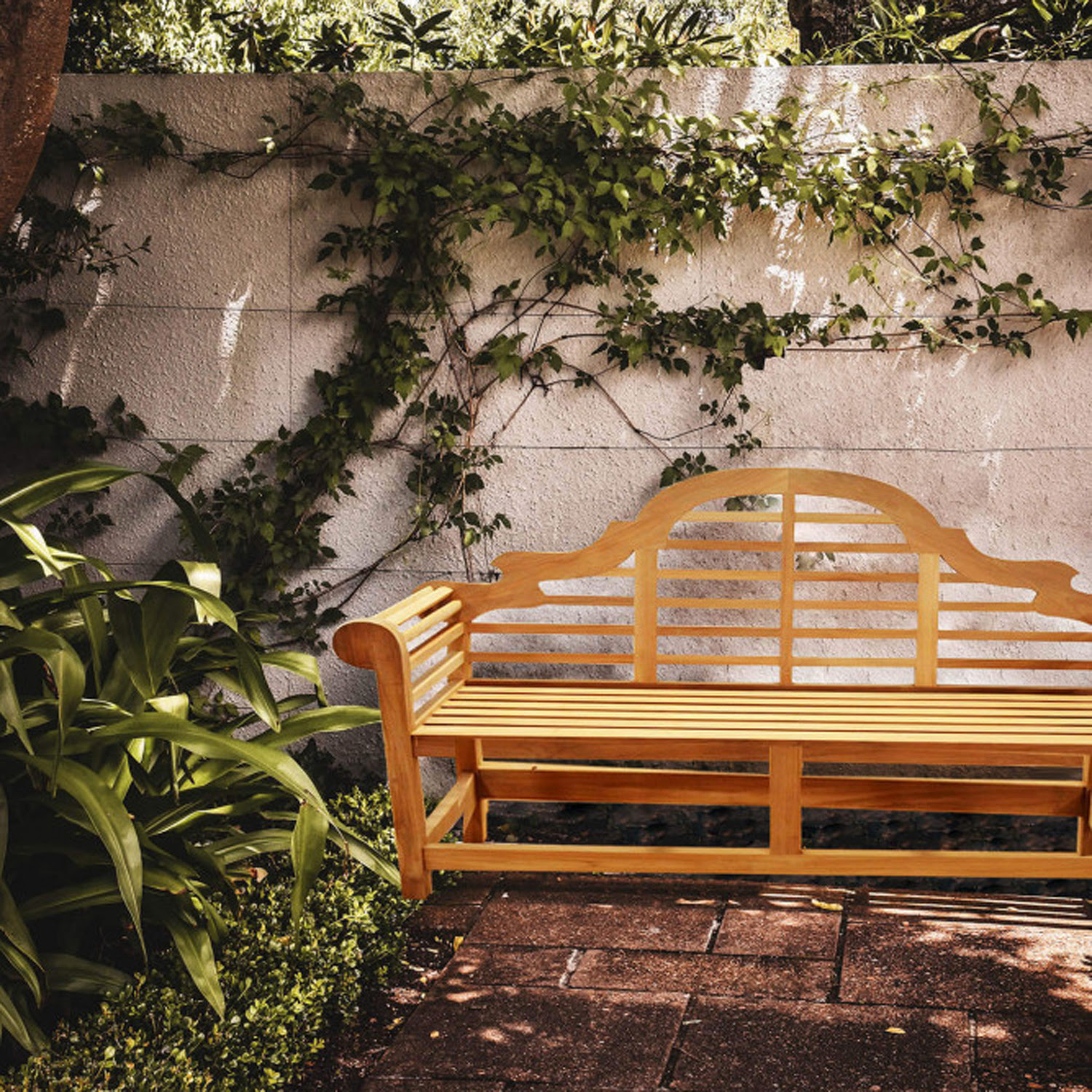 Ξύλινο παγκάκι κήπου από teak 150x90x80 εκ.