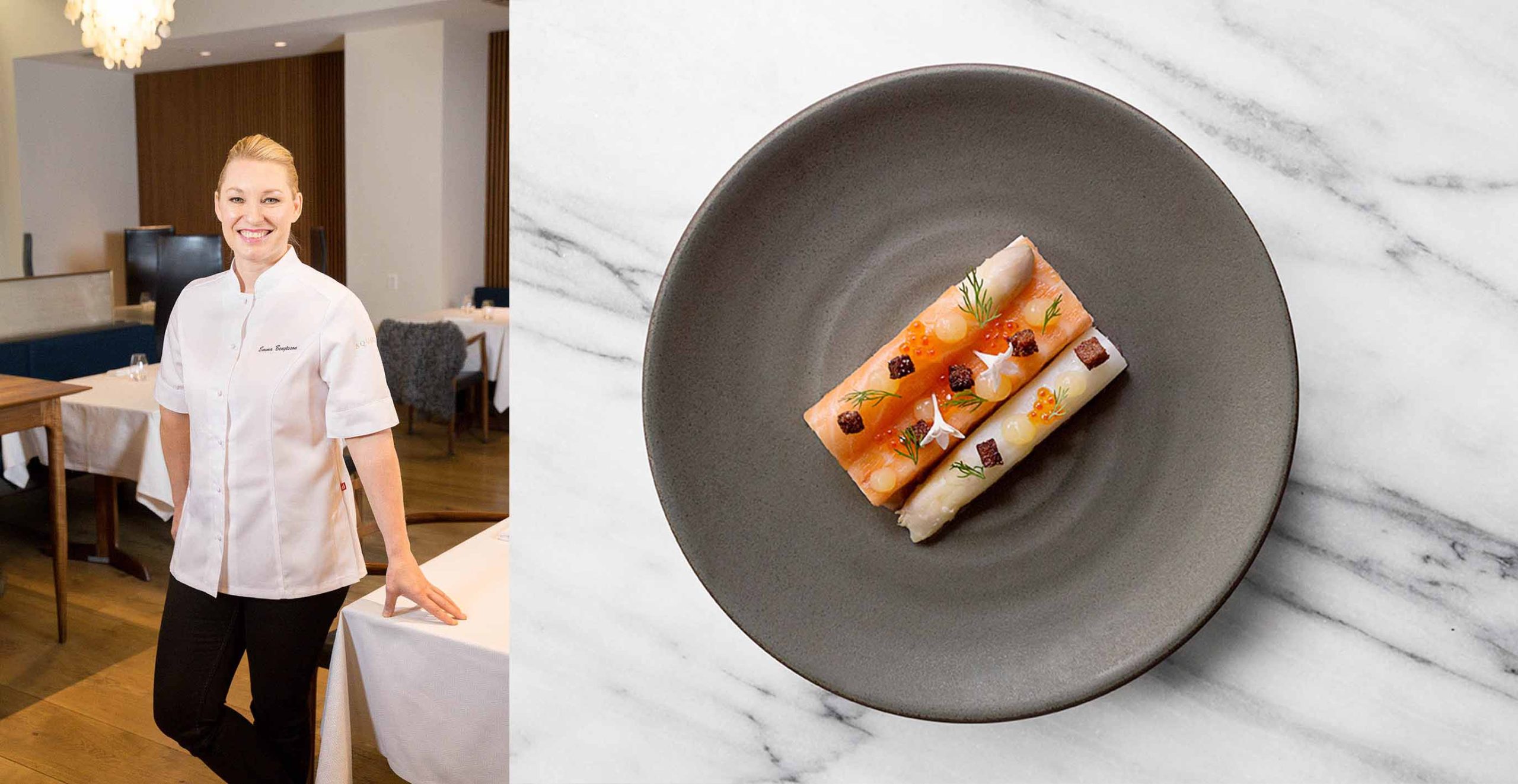 Η chef Emma Bengtsson με πιάτο της