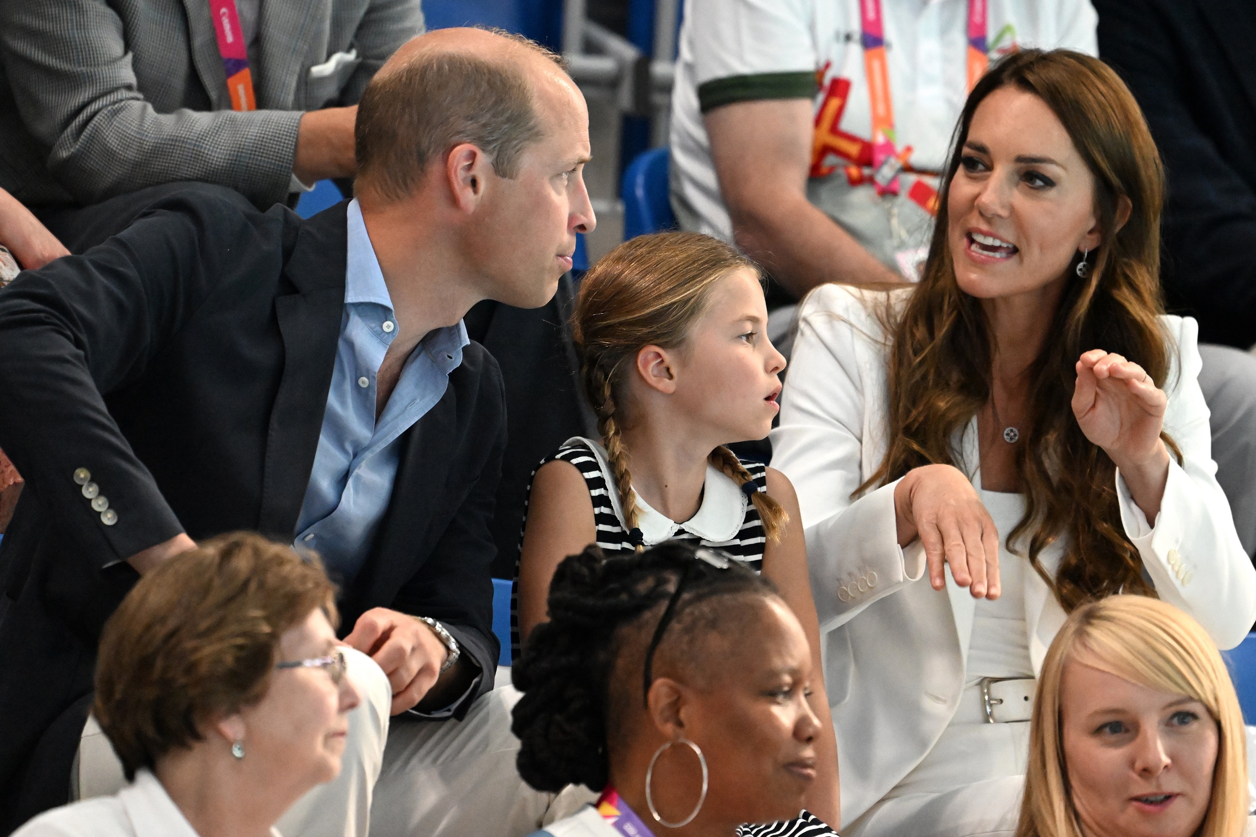 O πρίγκιπας William, η πριγκίπισσα Charlotte και η Kate Middleton στους Αγώνες Κοινοπολιτείες XXII στο Μπίρμιγχαμ, στις 2 Αυγούστου 2022