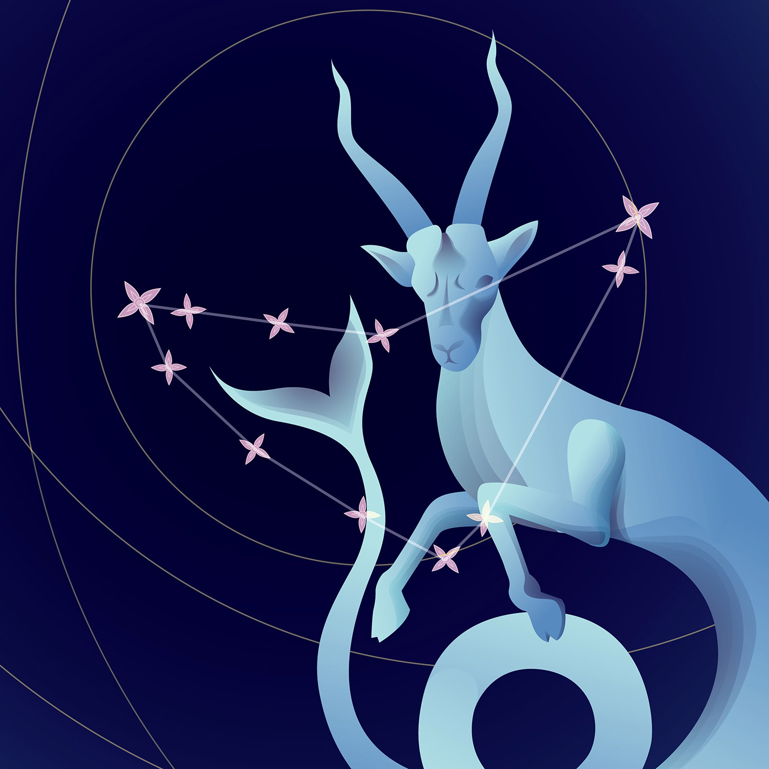 Αστρολογικές προβλέψεις σε σκίτσο για το ζώδιο του Αιγόκερου