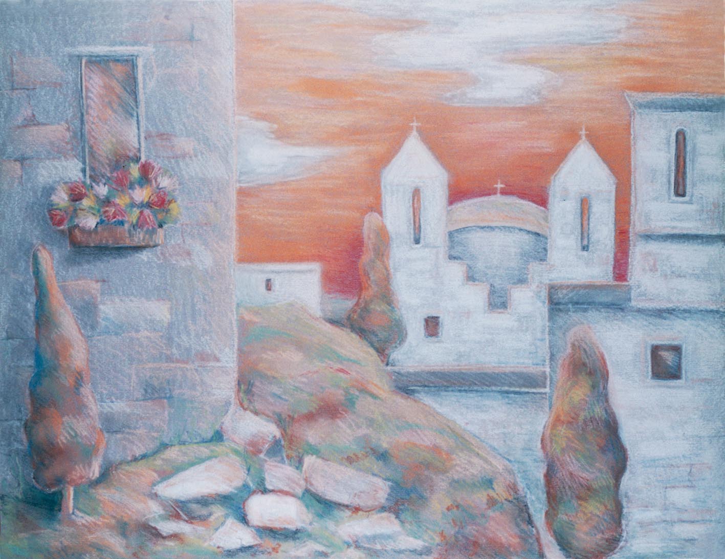 Εκκλησία στην Ελλάδα σε σκίτσο