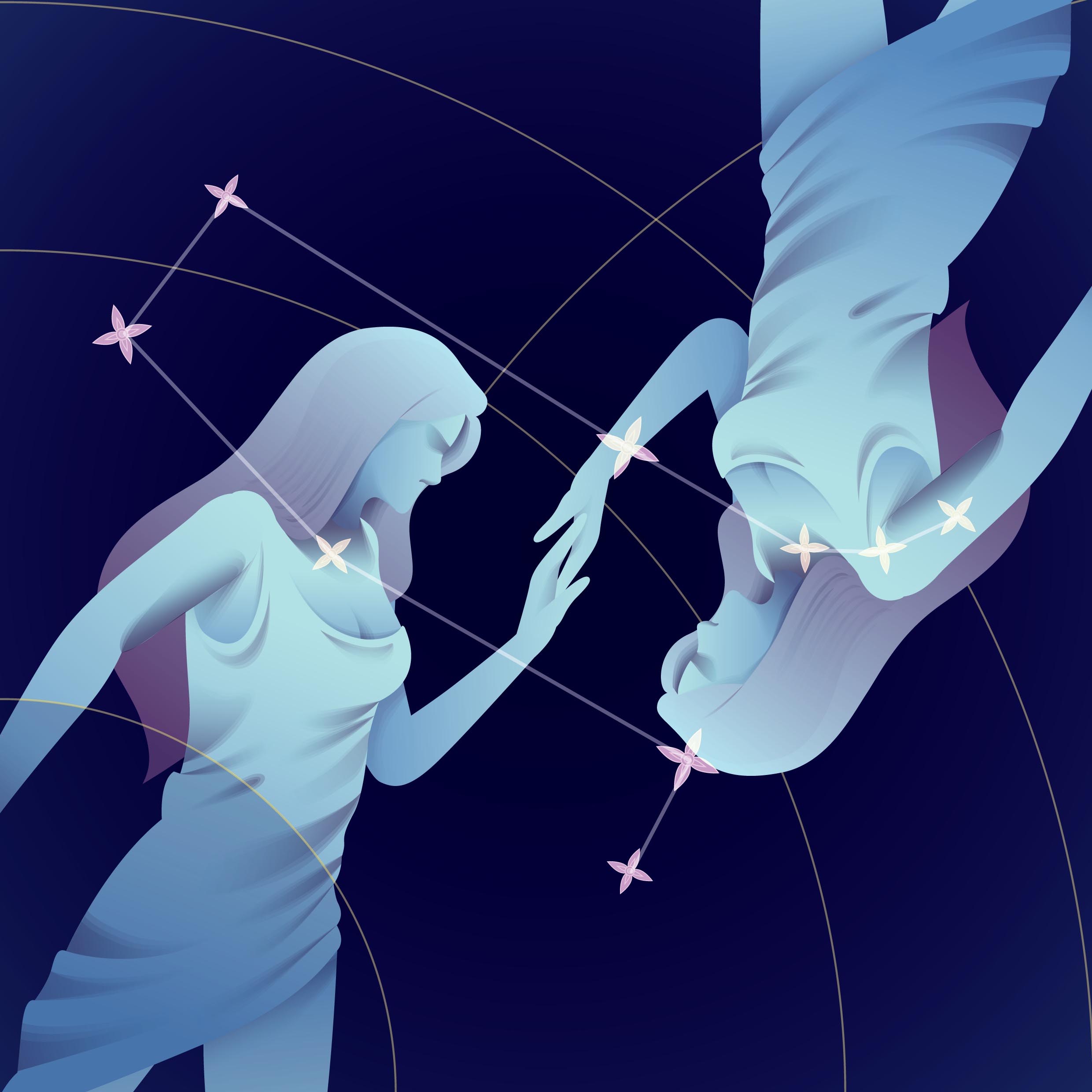 Αστρολογικές προβλέψεις για το ζώδιο των Διδύμων σε μπλε χρώμα