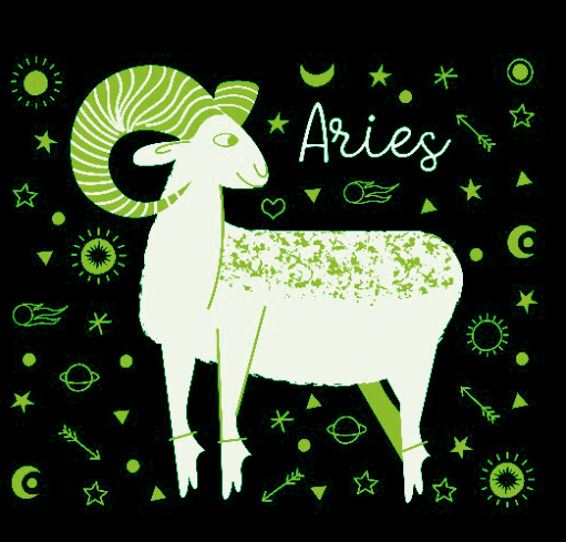 Ζωδιακές προβλέψεις. Το ζώδιο Κριός απεικόνιση σκίτσο.