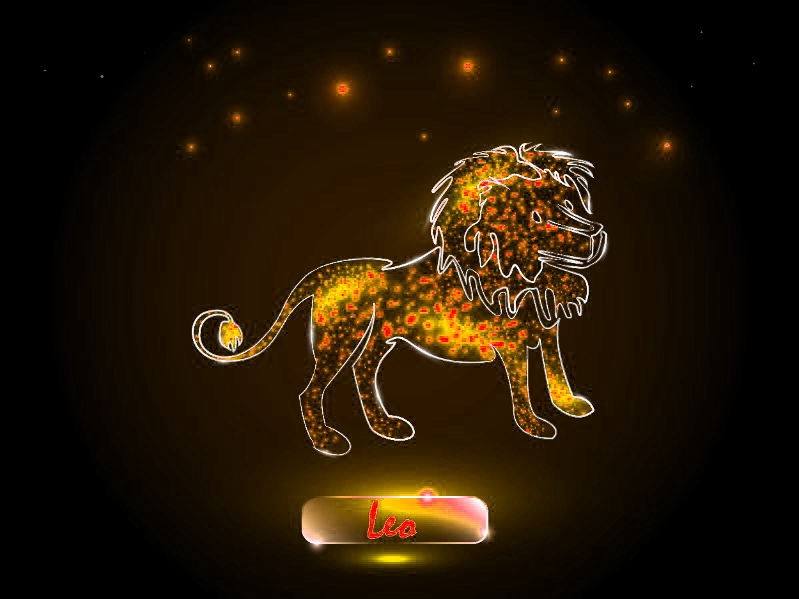 Ζωδιακές προβλέψεις. Το ζώδιο Λέων απεικόνιση σκίτσο