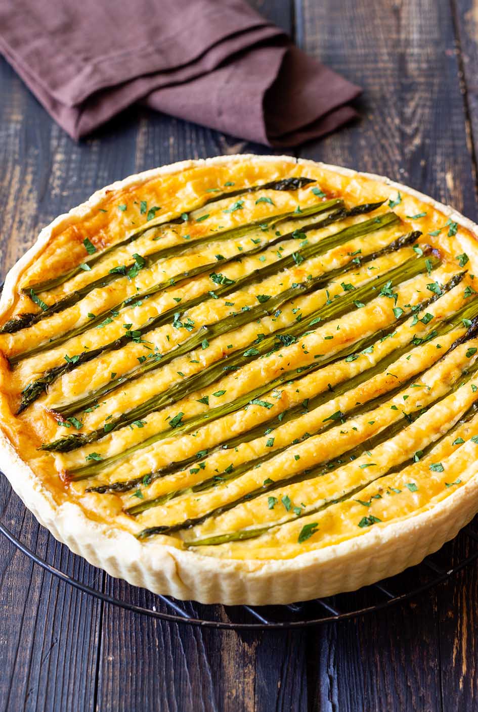 Τάρτα με σπαράγγια, κατσικίσιο τυρί