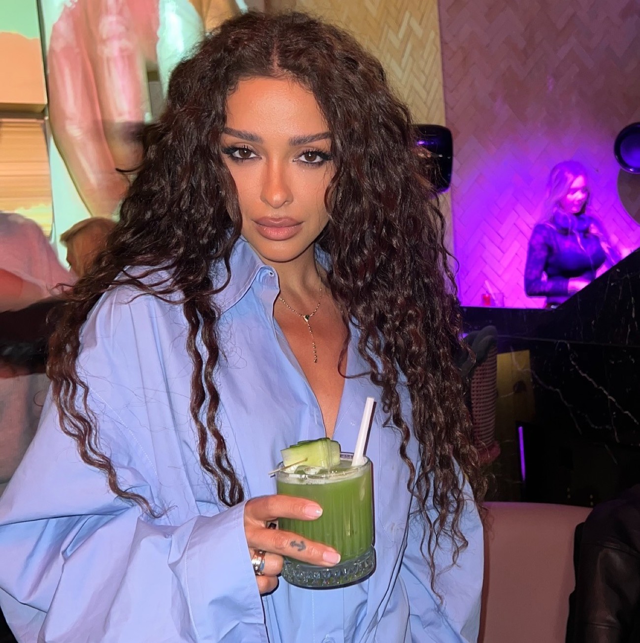 Η Ελένη Φουρέιρα με smoothie