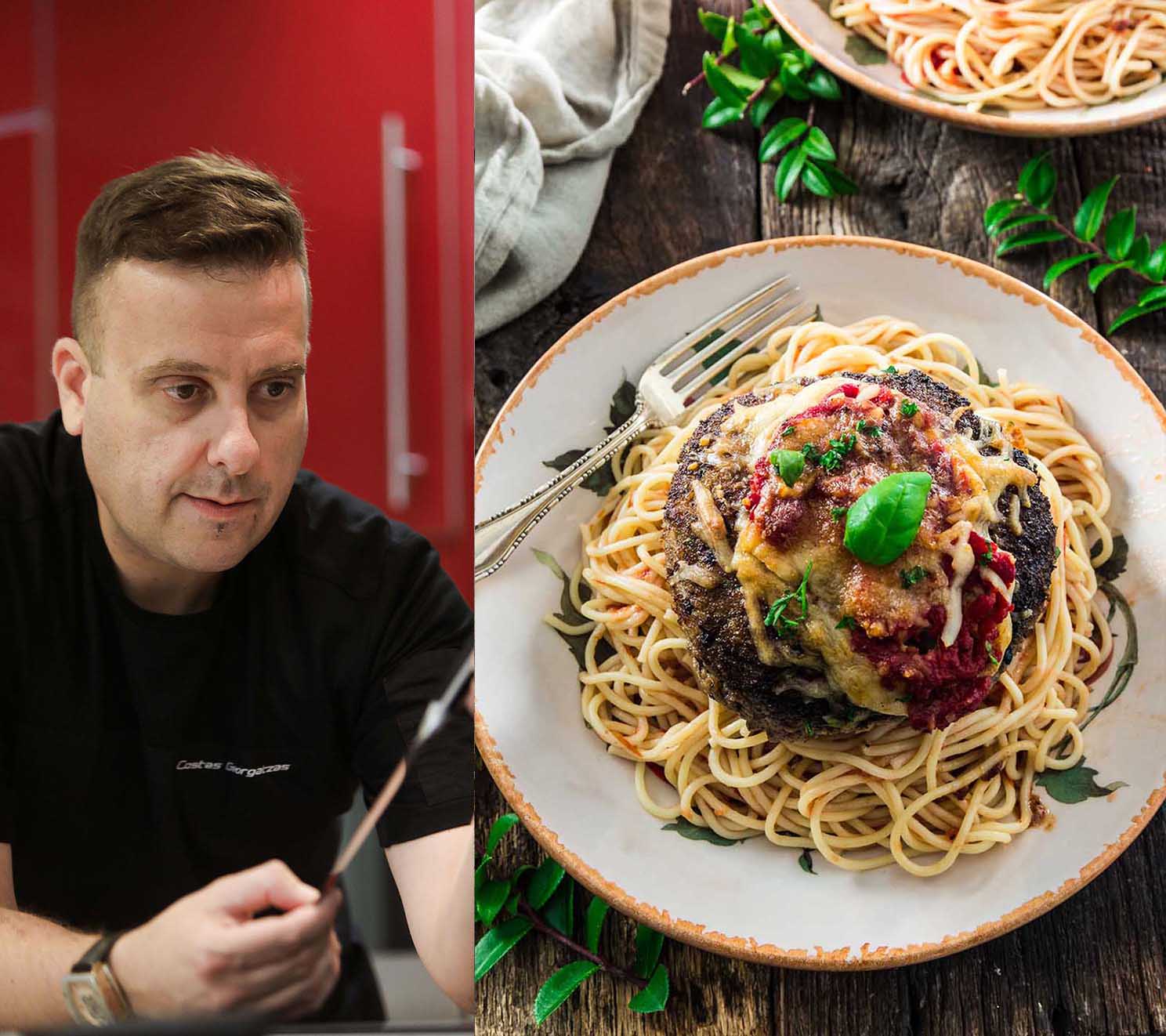 Κεφτέδες με κρέμα 4 τυριών & παντζαριού.