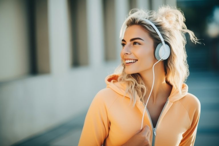 Γυναίκα ακούει μουστική. Ξέρετε πως η μουσική επηρεάζει τη διάθεσή μας;