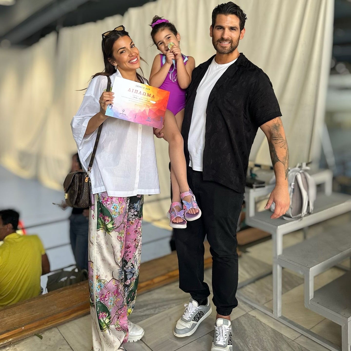 Η Ελένη Χατζίδου με τον Ετεοκλή Πάυλου και την κόρη τους