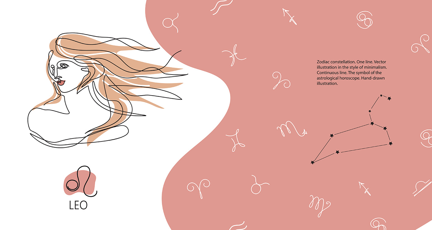 Σε σκίτσο με γυναίκα το ζώδιο του Λέοντος