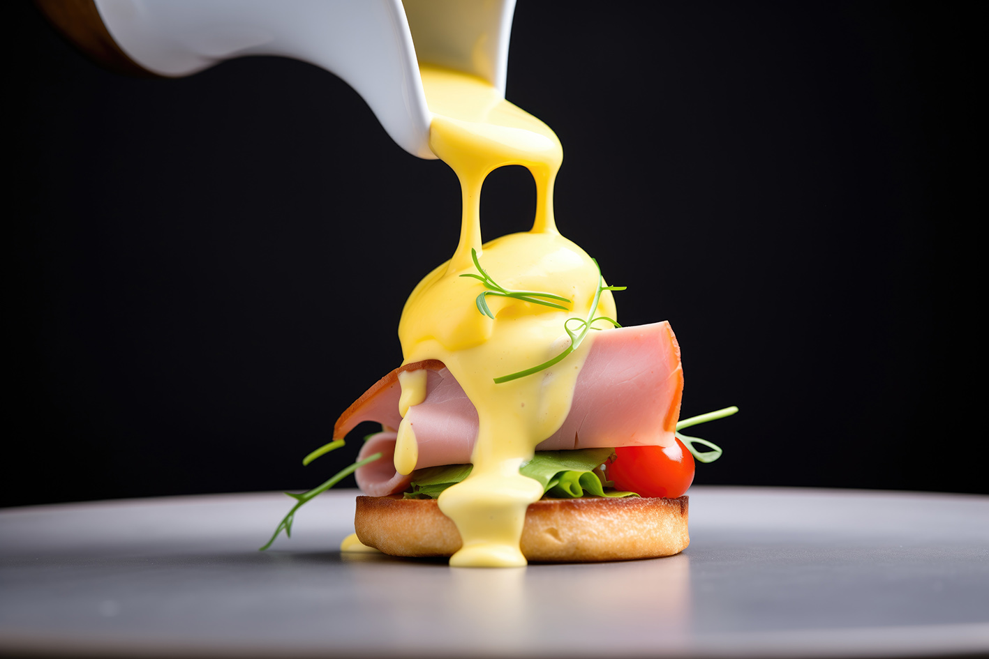 σάλτσα ολαντέζ πάνω σε αυγά μπενεντίκτ