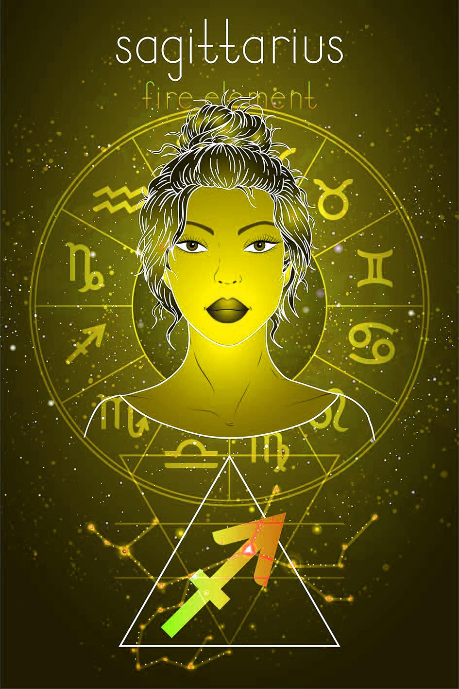 Σε σκίτσο γυναίκας το ζώδιο του Τοξότη