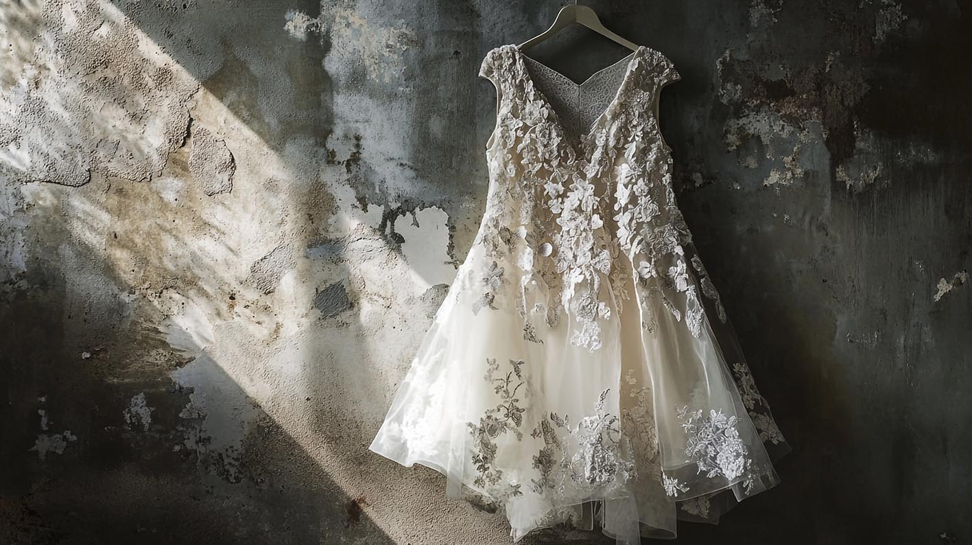 Νυφικό κρέμεται σε τοίχο. Πώς θα φτάσει στο προορισμό του σε καλή κατάσταση.