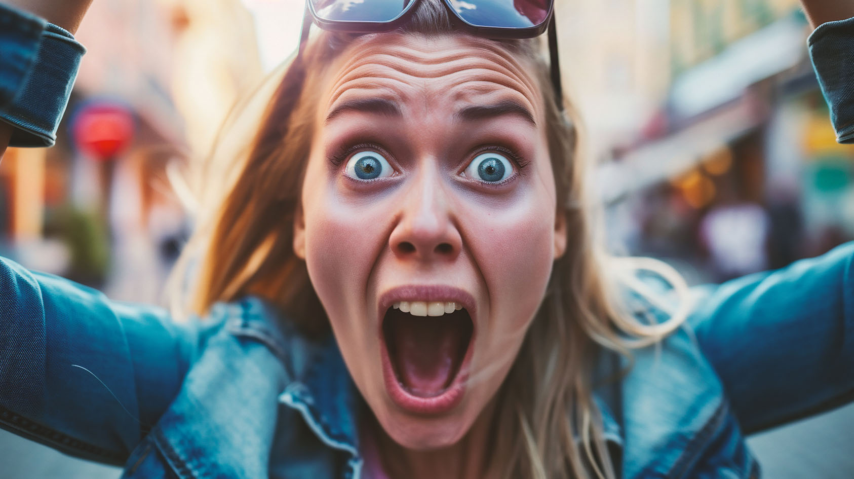 Γυναίκα νέα φωνάζει