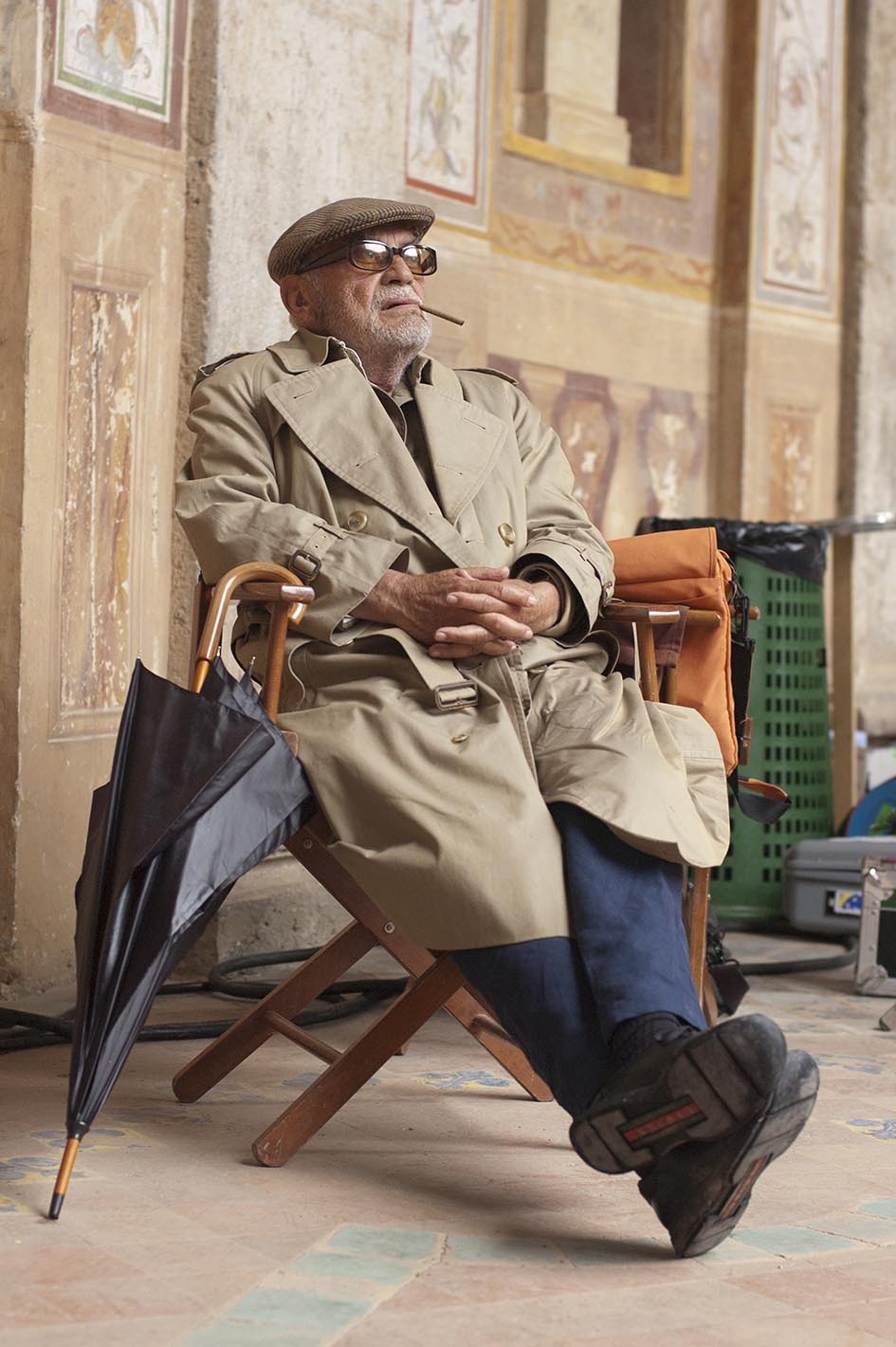 O Ιταλός παραγωγός Dino De Laurentiis (1919 - 2010) στο σετ της ταινίας 'Virgin Territory' το 2007 στην Ιταλία.