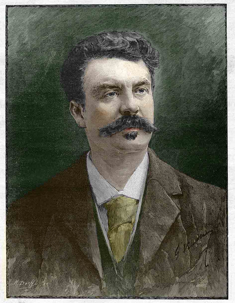 Μια εικονογράφηση του Guy de Maupassant από το Le Monde Illustre, 1894.