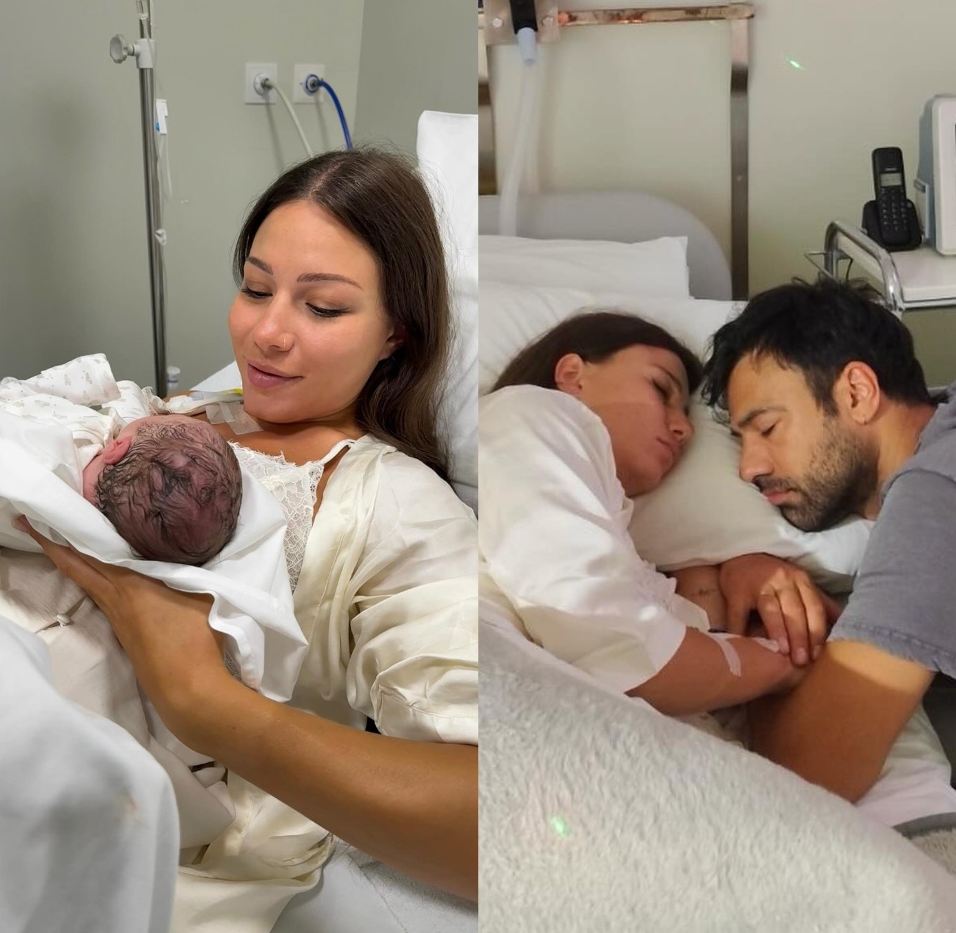 Ο Αντρέας Γεωργίου και η Σιμώνη Χριστοδούλου με το νεογέννητο μωρό τους