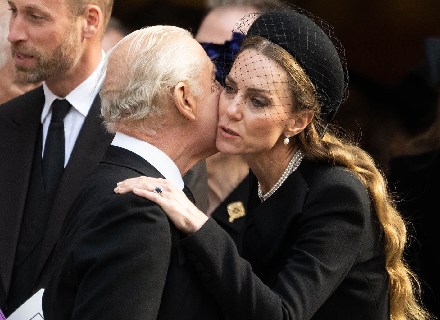 O Βασιλιάς Κάρολος και η Kate Middleton στην κηδεία της Δούκισσας του Κεντ στον Καθεδρικό Ναό του Γουέστμινστερ στις 16 Σεπτεμβρίου 2025 στο Λονδίνο της Αγγλίας.