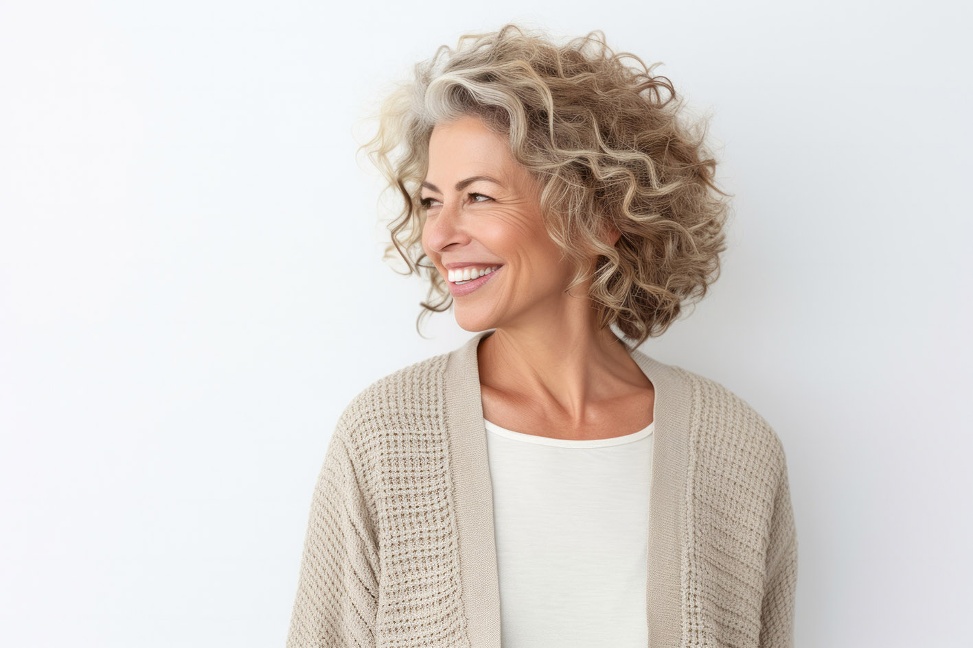 Γυναίκα μέσης ηλικίας προφίλ με σπαστά μαλλιά