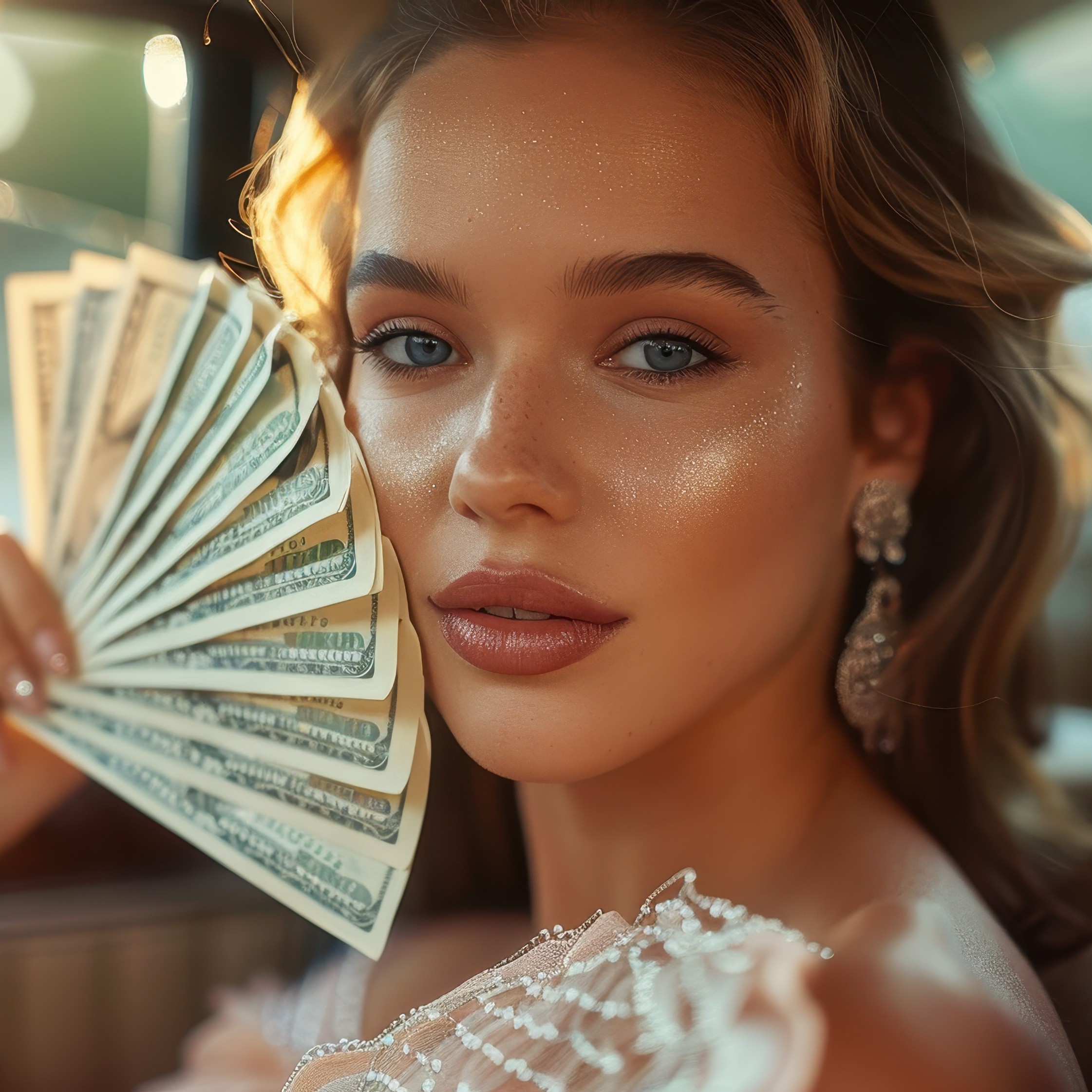 Νεαρή γυναίκα με χρήματα