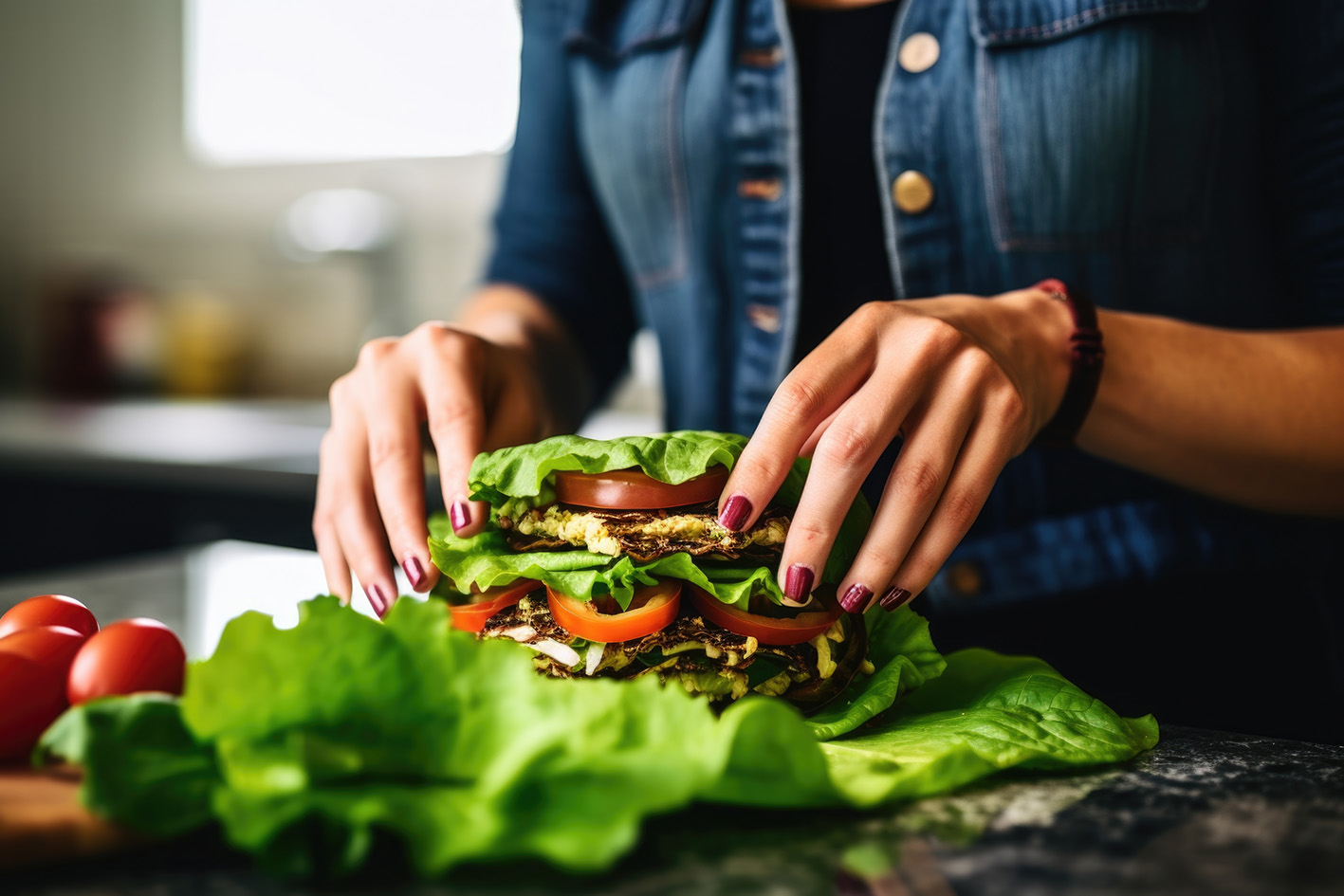 Γυναίκα ετοιμάζει σάντουιτς