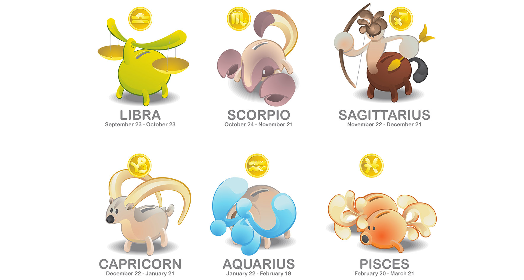 Tα έξι δεύτερα ζώδια σε σκίτσα με ζώα