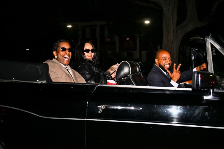 O ASAP Rocky και η Rihanna στις 3 Οκτωβρίου 2025 στο Los Angeles της California.