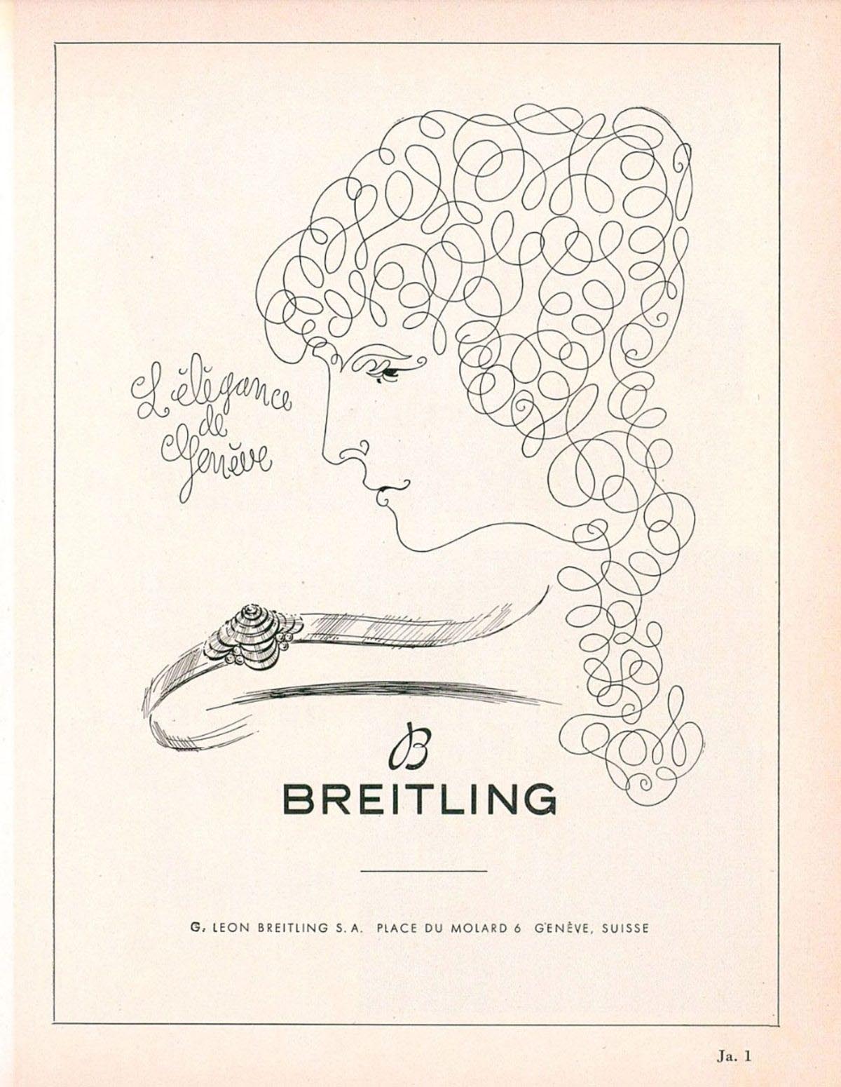 Διαφήμιση της Βreitling στα γραφεία της Γενεύης το 1952. 