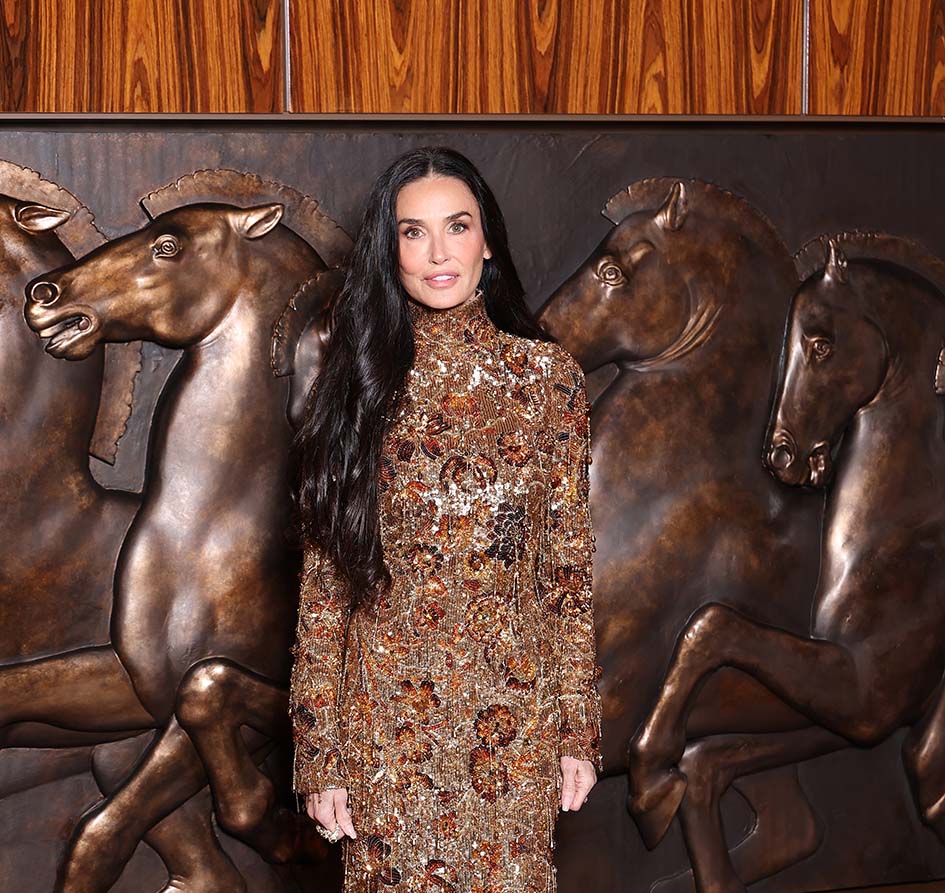 Η Demi Moore στη φωτογράφιση της συλλογής Gucci Άνοιξη-Καλοκαίρι 2026 κατά τη διάρκεια της Εβδομάδας Μόδας του Μιλάνου στο Palazzo Mezzanotte στις 23 Σεπτεμβρίου 2025.